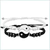 Kralen strengen 2 stks/set geweldige vriend strengen armbanden 2 bijpassende yin yang verstelbare koordarmband voor bff vriendschap rela yydhhome dhs5x