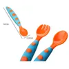 Mother and Baby Feeding Cherry 001# Children's Silicone Spoon Eating Fork Feeding Tableware Set Supplementary Food Training Wholesale Products