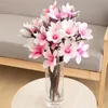 Faux blommor grönare rosa liljekonstgjorda blommor fest bröllop diy dekor brud bukett vardagsrum sovrum hem bord ordna jul falska blommor j220906