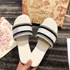Slippers Luxury 2022Fashion Classic D Women Sandals Slippers Slide Summer Designer Luxury Leather Rubber Flip Flops Shoe Outdoor Beach Shoes Large Y3xh#