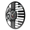 Relojes de pared notas de piano instrumento musical CD Disc Reloj Treble Clef Watch Vintage Retro Music Inspired Gift for Pianoist