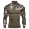 T-shirts hommes hommes camouflage tactique vêtements militaires chemise de combat assaut à manches longues serré t-shirt armée costume 220906