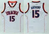 Bär mode billiga män Syracuse orange ncaa sömnad college basket 15 Carmelo Anthony Oak Hill Sewn University Jersyes Size S-xxl Whol