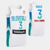 Zeefdruk Slovenië Basketball 3 Goran Dragic Jersey 2022 EuroBasket 10 Mike Tobey 11 Jaka Blazic 30 Zoran Dragic 8 Edo Muric Luka Doncic 77 Blue White National Team