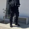 Erkekler Pantolon Firmranch Erkek Kadın Kore Arşivi Moda Uction Düğmesi Fonksiyonel Çok Cep Kargo Bollg Siyah Glack Casual Street Giyim