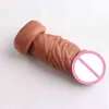 마사지 진동기 수탉 사실적인 음경 슬리브 소매 익스텐더 재사용 가능한 실리콘 거시기 외피 지연 사정 섹스 장난감 남성 19cm