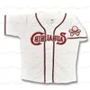 Veste de beisebol universitário Vestindo de beisebol universitário Custom El Paso Chihuahuas Jersey Home Road Howling Dog Mexico Baseball Jersey Branco Re