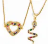 Jewelry Necklaces Pendants snake love heart O chain necklace Zirconia Jewelry Cubic Crystal Cz Fashion Charm e3u
