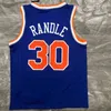 Faculdade usa homem personalizado impresso quente imprensa New York Basketball Jersey Maillots de basket Julius 30 Randle RJ 9 Barrett Derrick4 Rose Kemba 8