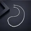 2022 Top vente mariée tennis collier étincelant bijoux de luxe 18 carats or blanc remplissage rond coupe topaze blanche CZ diamant pierres précieuses Ins Wo255V