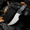 H9601 Outdoor Survival Straight Knife ATS-34 Satin Drop Point Blade Full Tang G10 Handle Fixed Blade Knives with Kydex