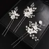 Copricapo Fiore Strass Forcine da sposa Orecchino Perla Cristallo Accessori per capelli da sposa per le donne Testa Gioielli Copricapo da festa Diademi