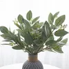 Faux Floral Greenery Simulation Olive Branch com frutas Fake Plant Green Artificial Leaf Home Decoração de Casamento J220906