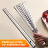 Outils de cuisine brochettes pour Barbecue gril réutilisable brochettes en acier inoxydable Shish Kebab BBQ Camping fourchettes plates Gadgets