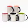 USA Local Warehouse sublimation tasse à café en céramique blanche 11oz 15oz 8oz tasse en émail 16oz tasses à bière en verre dépoli dégradé de couleurs verres gobelet pour thé bière cola