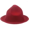 Boinas Fedoras Wool Hat for Women Solid Red Black Cowgirl Cowgirl Casamento Pos Panamá chapéus Sombrero Mujer