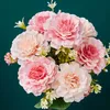 Faux Floral Greenery Pink Silk Peony Artificial Flowers Wedding Home Decoration Living Room Dining Room Diy Flower Piece Silk Fake Flowers White Bouquet J220906