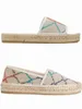 Pantoufles Femmes Espadrille Diapositives Pantoufles Plates Mode Jacquard Espadrilles Avec Matériel Argent Taille eur 35-42