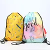 Blank Drawstring Backpack Cinch Bags Kids Nylon Draw String Bags Pack for DIY Sublimation Blanks