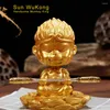 Interieur decoraties auto ornament hars schudden hoofd aap king pop schattige decoratie auto dashboard zon wukong gouden cudgel figuur speelgoed speelgoed