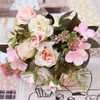 Faux Floral Greenery White Pink Colorful DIY Silk Rose Artificial Flower High Quality Fake Hydrangea Flowers for Home Garden Wedding Table Decor J220906