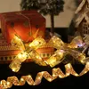 Ribbon Fairy Light Christmas Decoration Christmas Tree Ornamenten voor Home 2022 BOWS STRING LICHTEN NAVIDAD NATAL NIEUW JAAR 2023