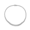 2022 Top Sell Bride Tennis Necklace Sparkling Luxury Jewelry 18K White Gold Fill Rund Cut White Topaz Cz Diamond Gemstones Ins Women 16Inch Pendant for Lover Gift Gift