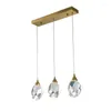 Lâmpadas pendentes Modern Crystal Kitchen Hanging Lights Nordic Restaurant Room Bar Luxury LED LED LED HANGLAMP ZM1014