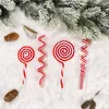 Décorations intérieures 3D Noël en plastique Candy Cane coloré plus grandes béquilles cadeau 2022 année pendentif