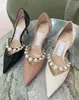 Famous Summer Aurelie Sandals Shoes Nude Black White Patent Leather Women Pumps Pointed Toe Party Wedding Bridal High Heels Lady Sandalias