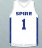 WSKT носит Kentucky Wildcats College College Basketball NCAA Jerseys Мужчины Spire Institute 1 Lamelo Ball School School Siceed S-3xl Высококачественный белый синий