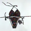 Kobieta bikini dwuczęściowe bikini z literowymi strojami kąpielowymi kryształowe letnie plażę kąpielową luksusowe kostiumy kąpiel