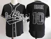 Baseball New Biggie Smalls 10 Bad Boy Maglia da baseball nera bianca Cheap Badboy Biggie Smalls Maglie 100% cucita S-3XL veloce