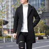 Hommes Trench Coats Hommes Pardessus Simple Coupe-Vent Poches Coupe-Vent Style Coréen Mi-long Manteau Streetwear