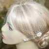 Coiffures chapeaux de mariage romantiques et fascinateurs pour femme fête blanc net perles perles visage voile dame mariée accessoires simples