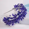 Hoofddeksels 5 kleuren handgemaakte bruiloft bruid luxe rood blauw strass tiara's en kronen bruids hoofdband kostuum haaraccessoires voor vrouwen