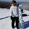 Los trajes de esqu￭ engrosar el traje de esqu￭ tibio Hombres Mujeres Guantes impermeables a prueba de viento de invierno Pantalones de la chaqueta de snowboard Juego masculino de talla grande 3xl 220906
