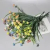 フェイクフローラルグリーンホーム人工花瓶の装飾人工植物霧を作る古い秋の雪ローズ屋内レストランj220906
