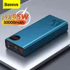 Банки питания сотового телефона Baseus PD 65W Power Bank 30000MAH QC40 Переносная зарядка Внешнее аккумуляторное зарядное устройство для iPhone MAC2348355
