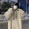 Herren Hoodies Männer Harajuku Koreanischen Stil Lose Übergroße Sweatshirts Vintage Einfarbig Langarm Mit Kapuze Casual Sweatshirt Trainingsanzug