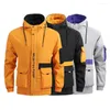 Herren Trench Coats Winterjacke Kontrastfarben Streetwear Hut coole m￤nnliche Mantelm￤nner f￼r Zuhause