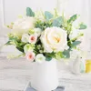 Faux Floral Greenery Nordic Art Seidenblumen Schöner Blumenstrauß Hochwertige große Rosen für Zuhause Hochzeit Tischdekoration Fake Flower Valentine Geschenke J220906