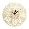Horloges murales clinique vétérinaire pour animaux de compagnie horloge en bois moderne décor à la maison rustique Animal fait à la main montre cadeaux Art vétérinaire