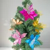 Finto verde floreale Decorazione dell'albero di Natale Polvere d'oro Fiore di Natale Simulazione Fiore Ghirlanda di Natale Accessori Fabbrica diretta J220906