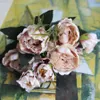 Faux Floral Verdure Shabby Chic Bouquet Européen Belle Mariée Mariage Petite Pivoine Fleurs De Soie Pas Cher Mini Faux Fleurs Pour La Décoration Intérieure J220906