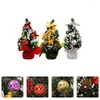 Árvore de roupas de ginástica Christmas Miniature Topper Bottle Micro Small Sign Desktop Desktop Cakelandscape Bonsai Scene Brush de inverno Decorado pré -mesa