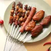 Keukengereedschap roestvrijstalen barbecue spies spies opbergbuis herbruikbare grillsticks plat bbq vork bbq bestek keukens buiten camping accessoires