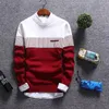 Suéteres masculinos Autunm Pullovers masculino tira de moda causal suéteres pulôveres masculinos magro ojando o pescoço malha masculina roupas de marca 220906