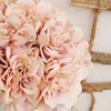 Vegetazione floreale finta 5 pezzi Bellissimi fiori di peonia artificiale Bouquet bianco di alta qualità Matrimonio Home Decorazioni per la tavola Fiori finti Disposizione natalizia J220906