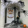 Party Decoration 125 cm ￶verdimensionerad lysande spindel LED Plush Giant Spider Web Halloween Decoration Home Bar Haunted House Prop Holiday Outdoor 220905